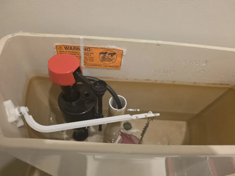 toilet flush tank from inside